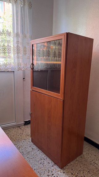Vitrina de madera y cristal