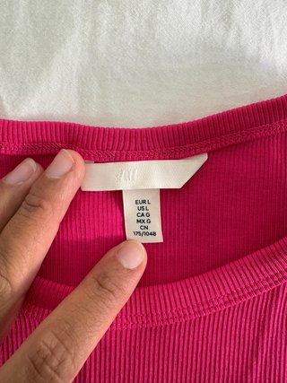 Top sin mangas H&M rosa talla L