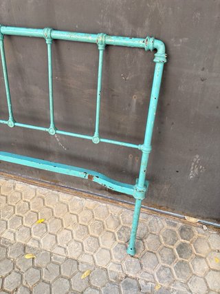 Cabecero hierro forjado turquesa