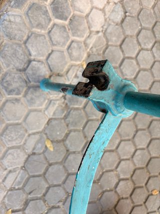 Cabecero hierro forjado turquesa