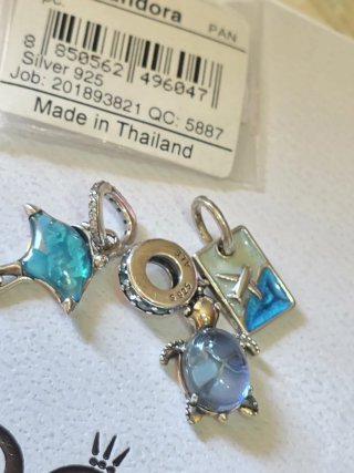 Pandora Charm Tortuga y Avión Plata 925