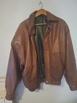 Chaqueta de cuero Gales Marrón Talla L