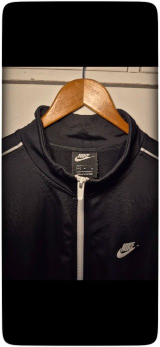 Chaqueta Nike Negra Talla M Logo Bordado Fleece