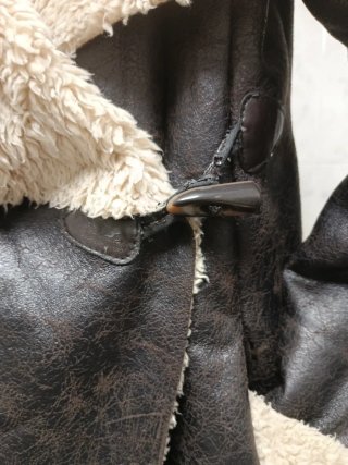 Chaqueta forrada marrón y beige Talla M