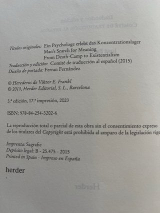El Hombre En Busca de Sentido
