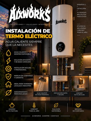 Instalación termo eléctrico y retirada viejo