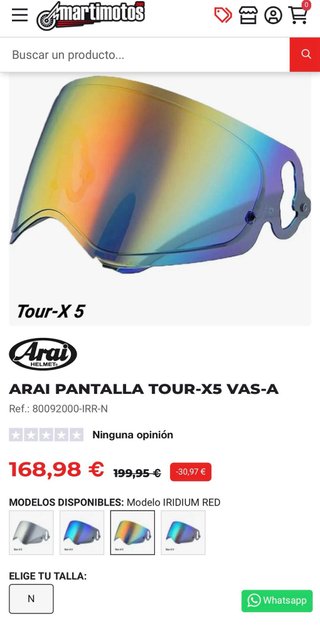 Pantalla Arai Tour X5