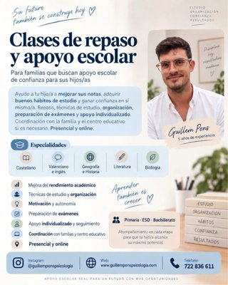 Clases de repaso y apoyo escolar