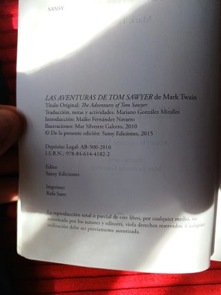 Libro Las Aventuras de Tom Sawyer