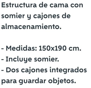 Cama blanca con 4 cajones