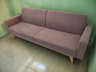 Sofá Cama Tela Madera