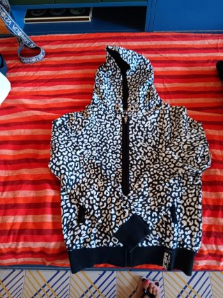 Felpa con cappuccio leopardata ragazza