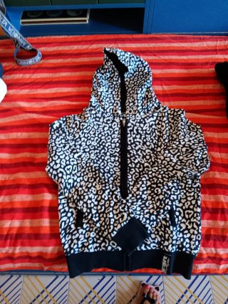 Felpa con cappuccio leopardata ragazza