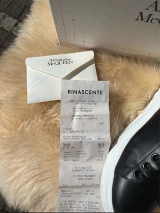 Alexander McQueen Scarpe Pelle Nere Taglia 38