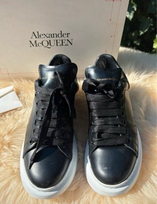 Alexander McQueen Scarpe Pelle Nere Taglia 38