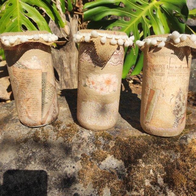 Set 3 jarrones decorativos vintage