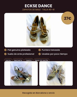 Zapatos de baile plateados ECKSE DANCE T40-41