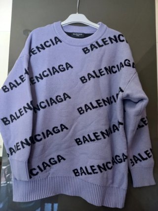 Maglione Balenciaga Lilla Scritte Nere Taglia M