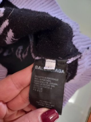 Maglione Balenciaga Lilla Scritte Nere Taglia M