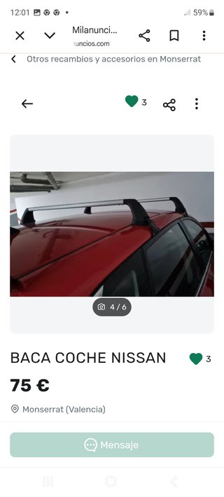 Baca coche Nissan Pulsar