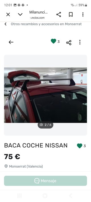 Baca coche Nissan Pulsar