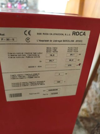 Caldera de leña Roca P30