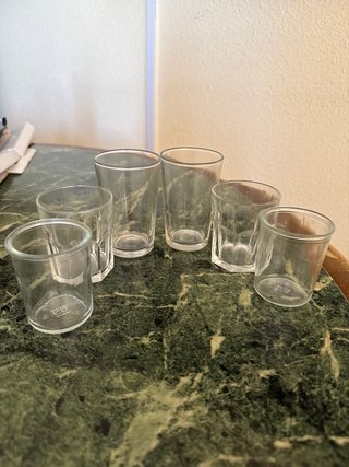 Lote de 6 vasos de cristal