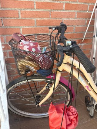 Bicicleta de paseo rosa y blanco