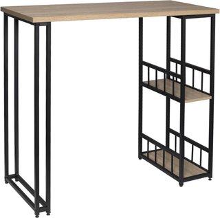 Mesa alta con estanterías