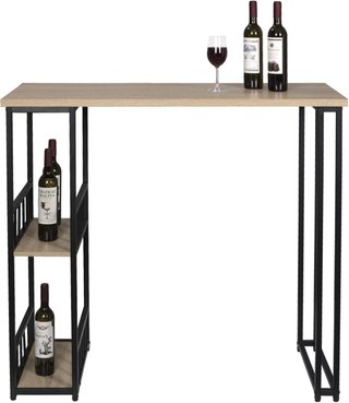 Mesa alta con estanterías