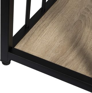 Mesa alta con estanterías