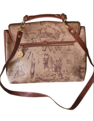 Borsa a spalla donna beige e marrone