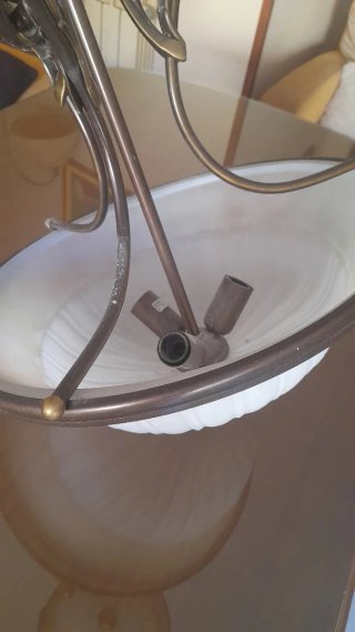 Lámpara de techo cristal y metal