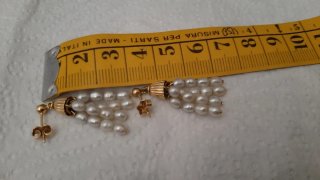 Orecchini oro 750 vintage con perle di fiume