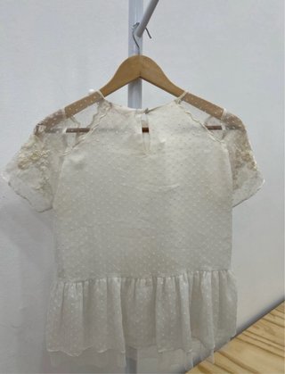 Blusa Zara Plumeti y Bordados Peplum
