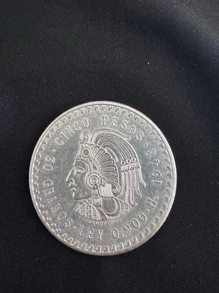 Moneda de plata 5 Pesos México 1948 Cuauhtémoc