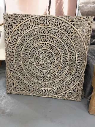 Panel Decorativo Mandala Madera Tallada 120x120