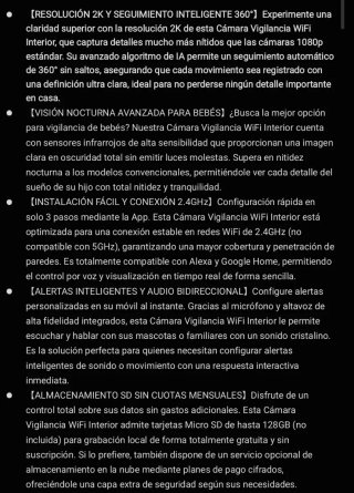 GNCC Cámaras Vigilancia Interior 2K 3MP WiFi