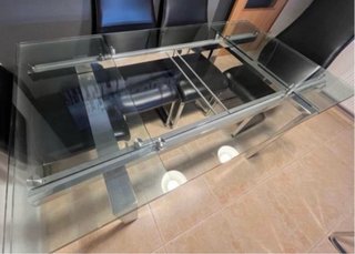 Mesa Comedor Cristal y Metal