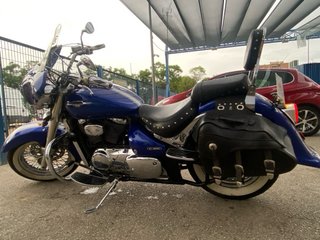Moto Clásica Cruiser Azul