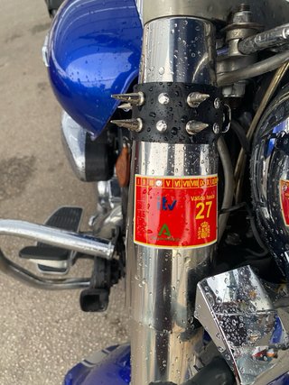 Moto Clásica Cruiser Azul