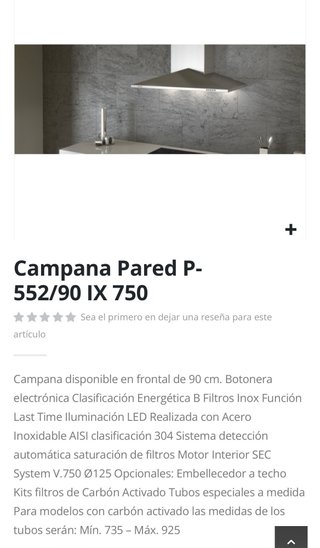 Campana extractora Pando 90 cm