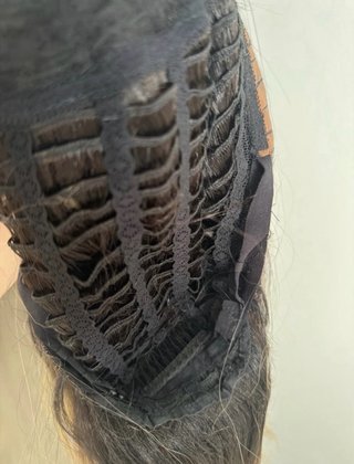 Peluca rubia degradado raíces oscuras