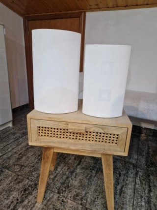 Conjunto 2 Jarrones Blancos Cerámica