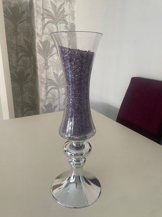 Jarrón Plata y Vidrio 42cm