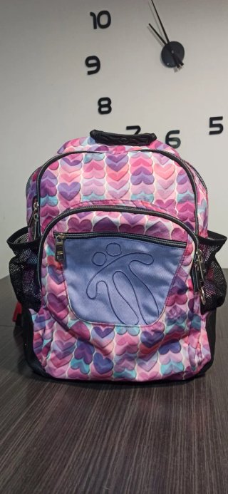 Mochila Totto Corazones Morado Rosa