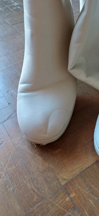 Botas altas tacón beige