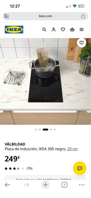 Placa de inducción Ikea Välbildad