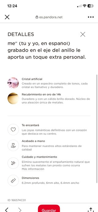 Anillo Pandora Explosión de Amor Oro 14k