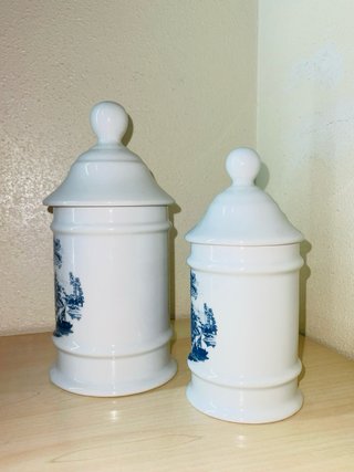 2 Albarelos Farmacia Azul y Blanco